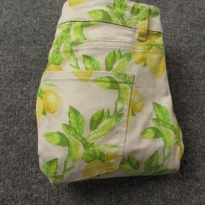 Talbots Signature Crop Pants Womens 16 Petite Lemon‎ Print Summer Yellow Green